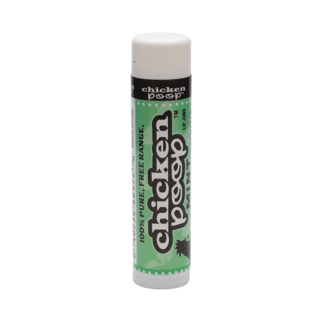 Chicken Poop Lip Balm Simone Chickenbone 100% Natural Moisturizer, Refreshing for Dry Chapped Lips, 0.15 oz, (Mint), 1 Pack