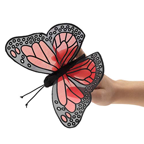 Folkmanis Mini Monarch Butterfly Finger Puppet, Orange, Black