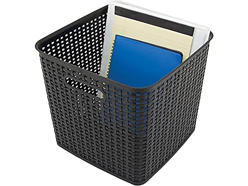 Advantus 37519 Extra Large Open Lid Storage Bin, Black