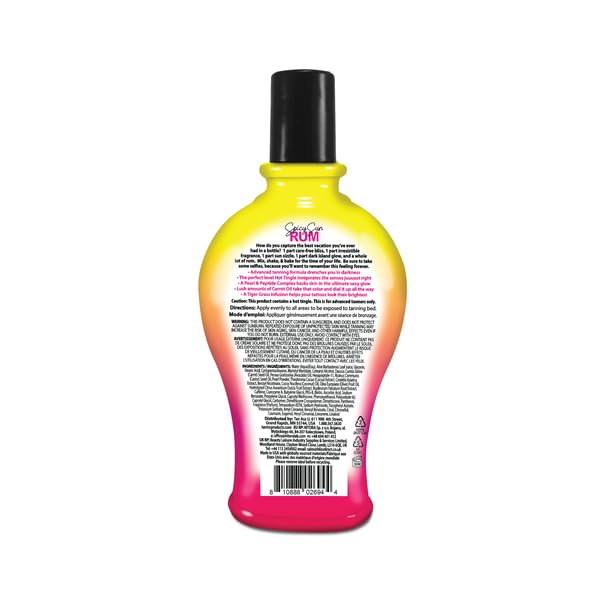 Tan Asz U Spicy Sun Rum Hot Tingle Tanning Lotion, Tattoo Enhancing Tiger Grass Tanning Accelerator with Black Pearl & Peptide Carrot Oil Cocktail