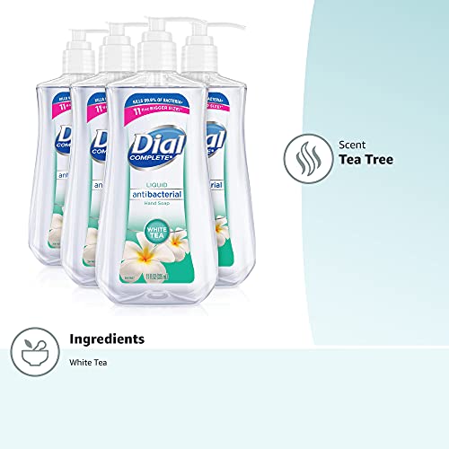 Dial Antibacterial Liquid Hand Soap, White Tea, 11 fl oz (Pack of 4)