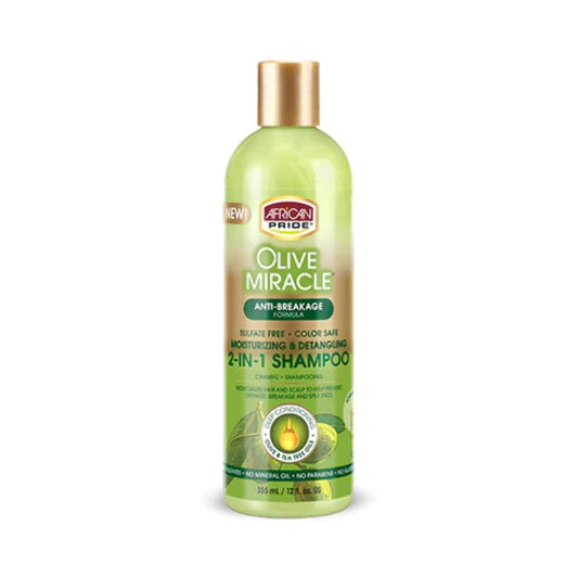 African Pride Olive Miracle 2 in 1 Shampoo & Conditioner 12oz