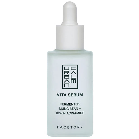 FACETORY Urban Calm Hydrating Vita Serum with Fermented Mung Bean & 10% Niacinamide, Glow Boosting Facial Serum for Women, Brightening, Fine Line Beauty & Personal Care FACETORY