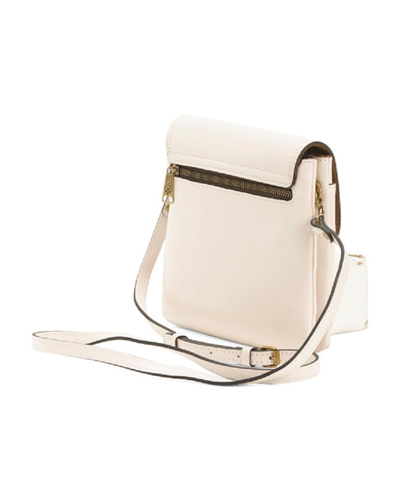 Patricia Nash Leather Balluri Flap Multi-pock Crossbody Handbag (Chalk White)