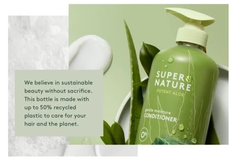 Super Nature Shampoo and Conditioner Set - Sulfate Free, Paraben Free Hair Care Duo Hydrating & Nourishing Formula with Aloe for Dry, Damaged, Curly