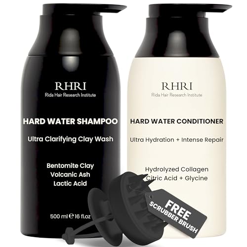 Hard Water Shampoo & Conditioner Set | Metal Detox Shampoo with Collagen | Hydrating Hair Treatment for Shine & Manageability | Clarifying Wash