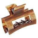 France Luxe Cutout Rectangle Claw Clip - Caramel Horn