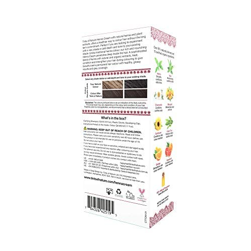 Tints of Nature Chocolate Semi-Permanent Henna Cream Hair Colour, Ammonia-Free and 95% Natural, 2.37 fl oz