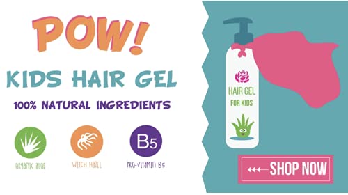 Hair Gel for Kids | Light Hold | Chemical Free | Made with Organic Aloe Vera and Vitamins | Safe on Babies, Toddlers, Men and Women | Always Paraben