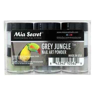 Mia Secret Acrylic Powder - Grey Jungle 6pcs (Grey Jungle 6 Piece) Nail Art Powder Collection Beauty & Personal Care Mia Secret