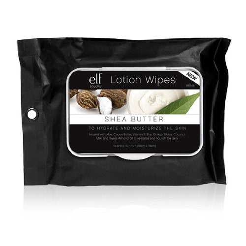 e.l.f. Lotion Wipes, Shea Butter, 15 Count
