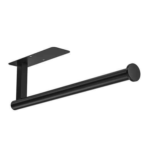 ASTOFLI 12" Paper Towel Holder – No-Drill Under Cabinet Mount, Self-Adhesive, 304 Stainless Steel – Matte Black for Kitchen/RV