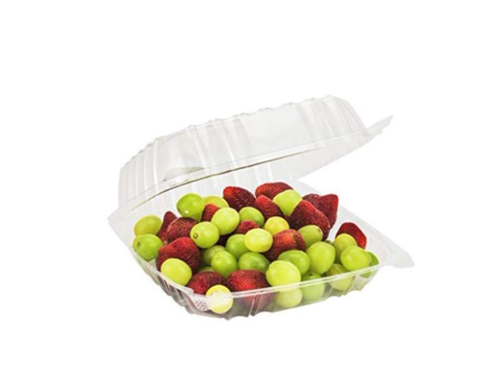 Dart Solo Dart 8" x 8"x 3" Clear Plastic Hinged Food Take-Out Container 1-Compartment (Pack of 25)