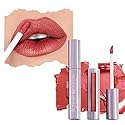 Runway Rogue Pearl Glam Long Wear Shimmer Liquid Lipstick, Metallic Soft Earthy-Red Lipstick with Gold Shimmer, ‘Day Rate’