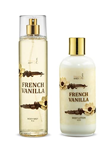 Home Spa Gift 10oz Deep Moisturizing Fragrance Body Lotion & 8 oz. Fine Fragrance Body Mist Set Luxury Self-Care Combo for Women and Girls (French