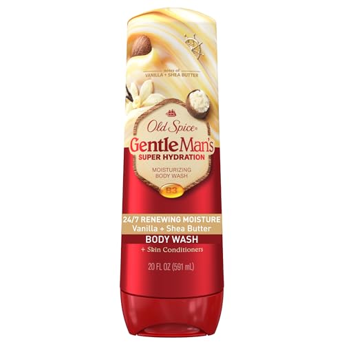 Old Spice Body Wash GentleMan’s Super Hydration for Men, 24/7 Renewing Moisture, Gentle on Skin with Skin Conditioners, Vanilla + Shea Butter Scent