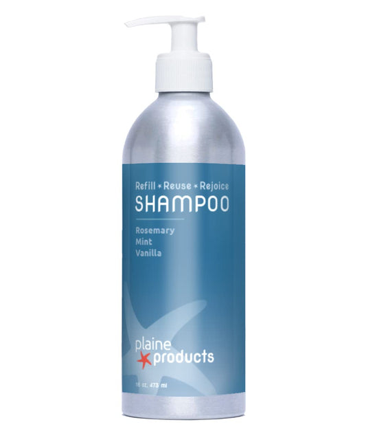 Eco-Friendly Shampoo - Rosemary, Mint, Vanilla - Sulfate Free, 16oz (Refillable Bottle with pump)