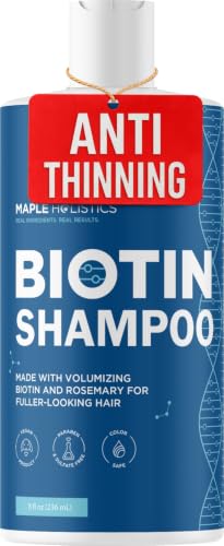 Rosemary and Biotin Shampoo for Thinning Hair - Vegan Volumizing Shampoo for Fine Hair with B Vitamins Argan Oil & Tea Tree Essential Oil - Paraben Beauty and Personal Care Maple Holistics Default Title