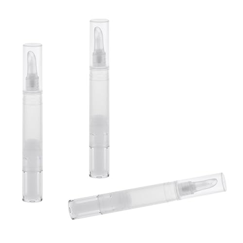Clear Makeup Lip Gloss Pen, Empty Concealer Pen Tube with Silicone Head, Cosmetic Foundation Nail Oil Container Applicators, 5ml, Pack of 3