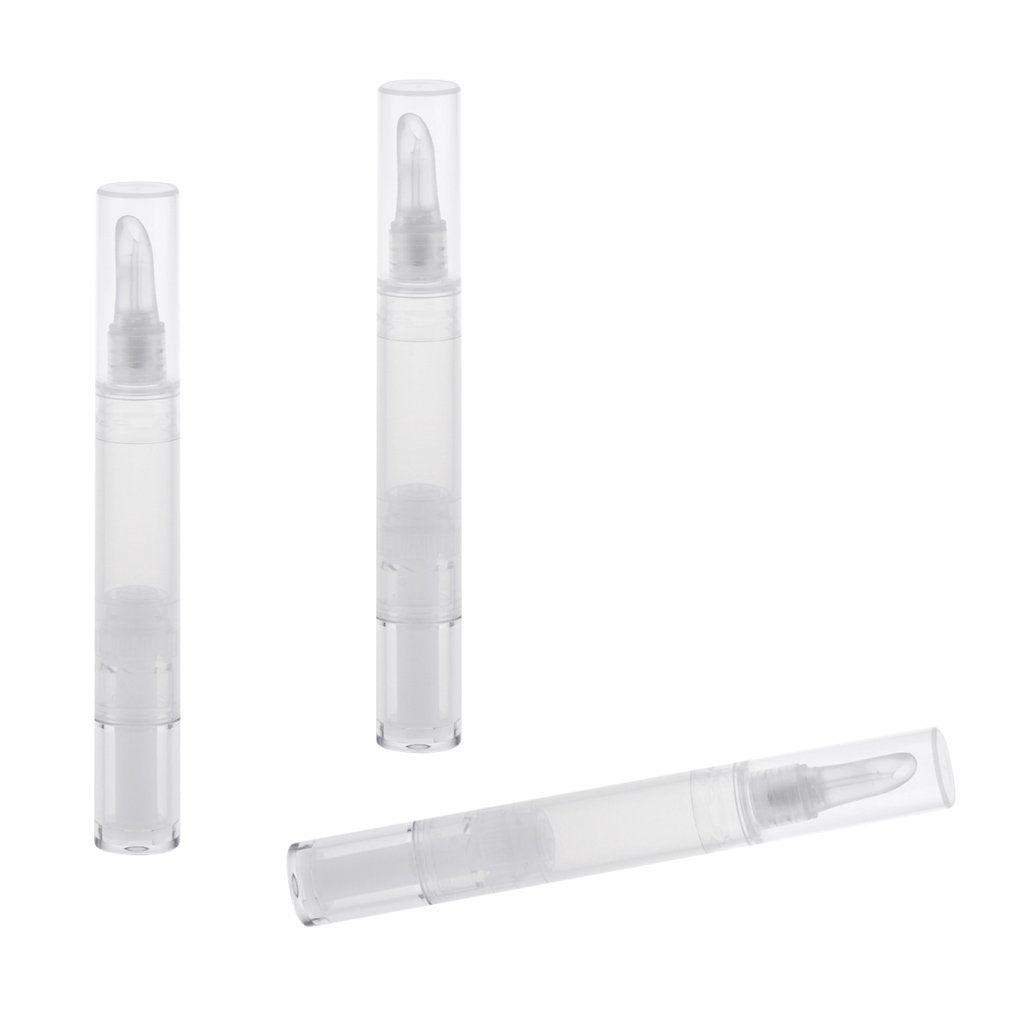 Clear Makeup Lip Gloss Pen, Empty Concealer Pen Tube with Silicone Head, Cosmetic Foundation Nail Oil Container Applicators, 5ml, Pack of 3