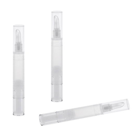 Clear Makeup Lip Gloss Pen, Empty Concealer Pen Tube with Silicone Head, Cosmetic Foundation Nail Oil Container Applicators, 5ml, Pack of 3