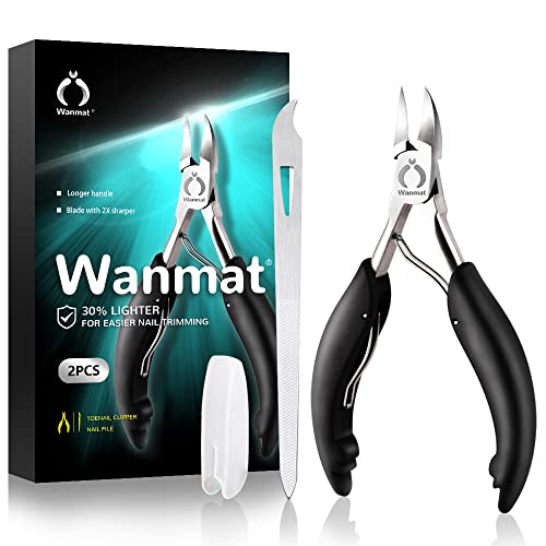 Toe Nail Clipper for Ingrown or Thick Toenails,Toenails Trimmer and Professional Toenail Nipper for Seniors with Stainless Steel Surper Sharp Blades Beauty and Personal Care Wanmat Default Title