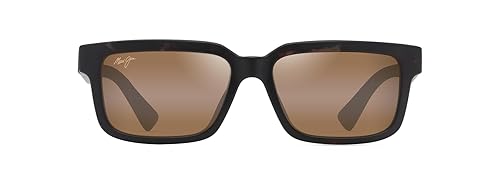 Maui Jim Men's & Women's Hiapo AF Polarized Rectangle Sunglasses, Matte Dark Havana/Hcl® Bronze Polarized, Extra large