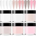 6Colors/Set Acrylic Powder Glitters Professional Carving Nail Polymer Tip Extension French Pink White Clear Adhesive Rhinestone Nail Art Supplies 3D Beauty & Personal Care Bellecrey