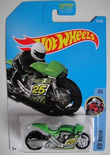 Hot Wheels 2017 HW Moto Street Stealth (Motorcycle) 42/365, Chrome and Green