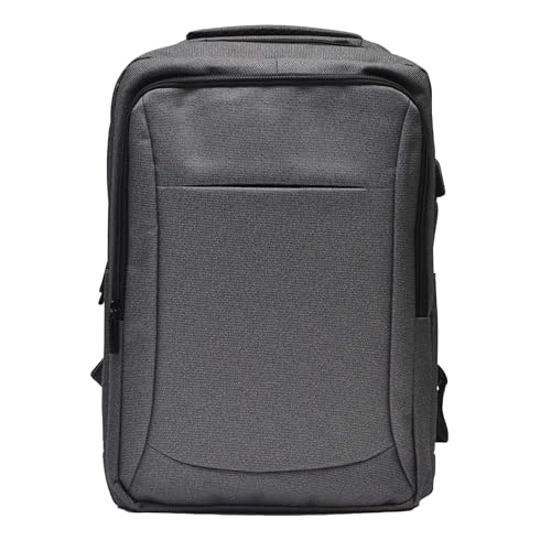 Nupouch Gray 17" x 12" x 5.5" Classic Minimalist USB Charging Port Water Repellent Travel Backpack for Women and Men