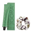 Igora Zero AMM Hair Color 10-2 Ultra Blonde Ash | No Ammonia Permanent Color Creme 2.1 oz and Goomee Scrunchie