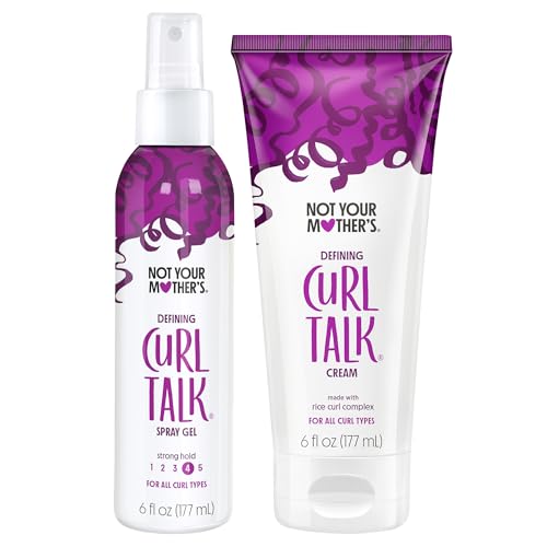 Not Your Mother's Curl Talk Defining Spray Gel and Defining Cream (2-Pack) - Formulated with Rice Curl Complex - For All Curly Hair Types Beauty and Personal Care Not Your Mother's Default Title
