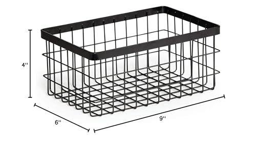 G.E.T. WB-964-MG Rectangular Metal Storage Wire Basket for Pantry, Produce and More, 9" x 6" x 4"