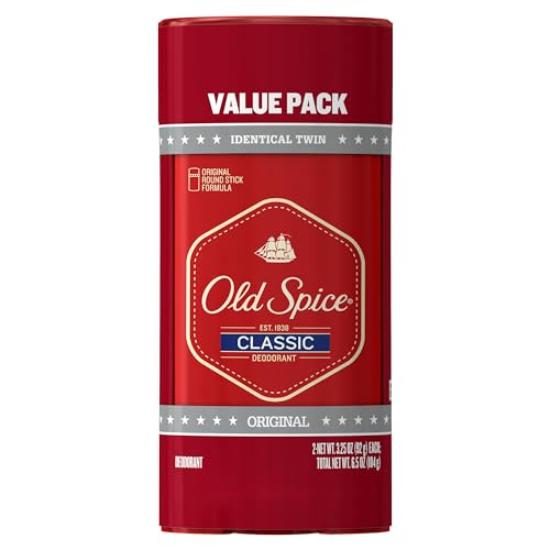 Old Spice Classic Deodorant for Men, 24hr Sweat & Odor Protection, Long Lasting Freshness, Clean & Masculine Fragrance, Original Scent, 3.25 oz (Pack