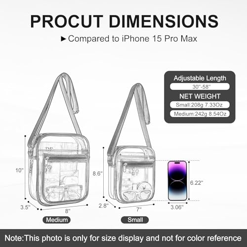 Clear Messenger Bag for Work & Business Travel for Men & Women,Stadium Approved