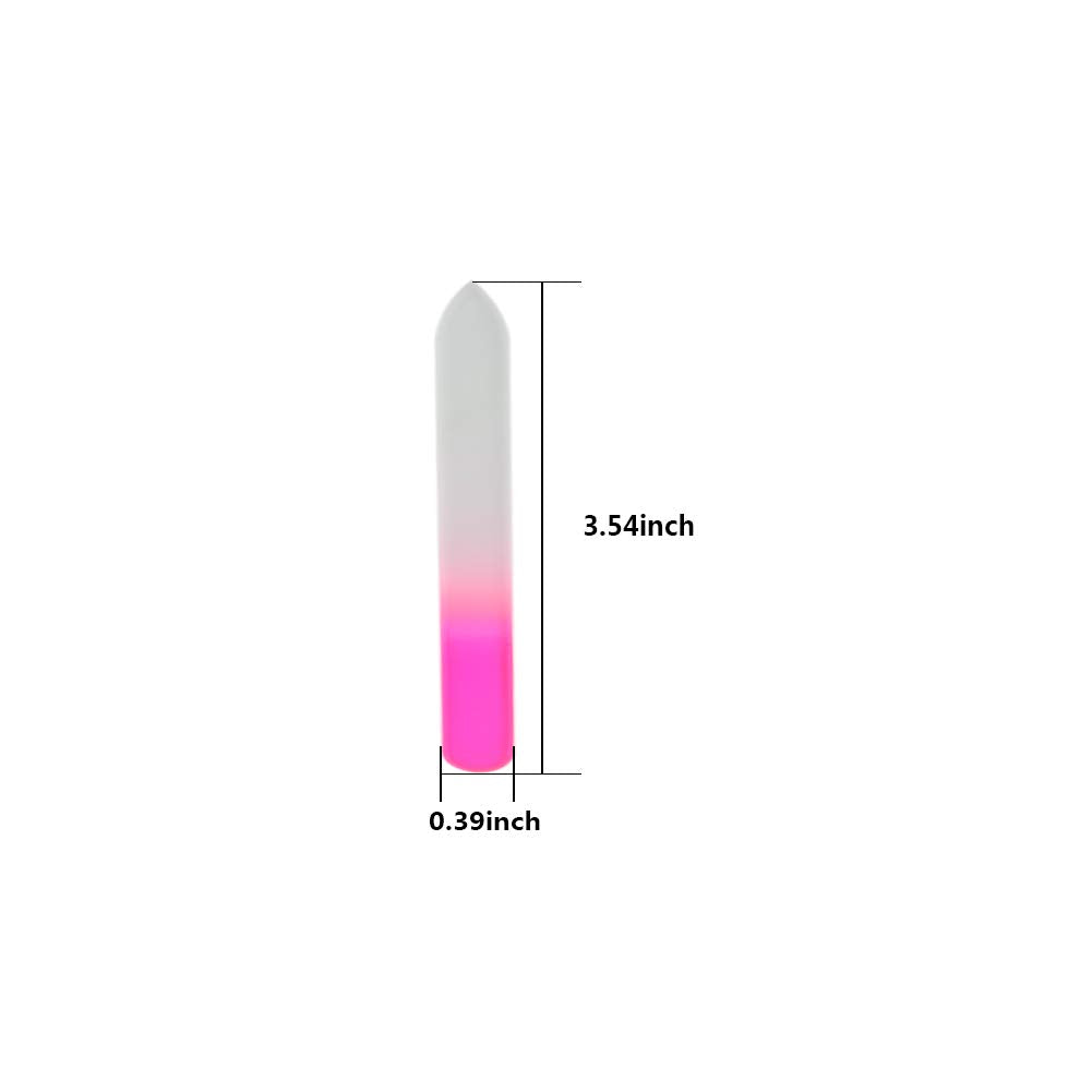 SIUSIO 20PK 3.5 inch Professional Czech Short Crystal Glass Baby Nail Files Buffer Mini Manicure Kit Set Gradient Rainbow Color for Nail Polishing