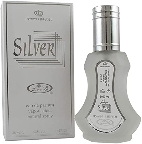 AL REHAB Silver Arabian Perfumes For Women - Eau de Parfum For Women Spray 35ML - Experience A Captivating & Long Lasting Perfume - Indulge In An