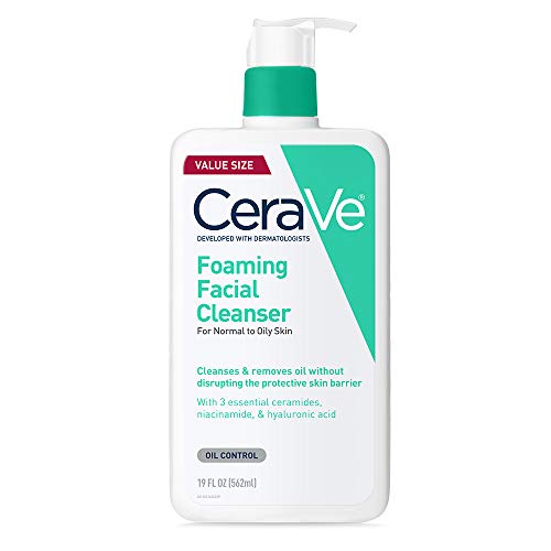 CeraVe Foaming Facial Cleanser, Daily Face Wash for Oily Skin, Hyaluronic Acid + Ceramides + Niacinamide, Fragrance Free, Non-Drying Oil Control Face Beauty and Personal Care CeraVe Default Title
