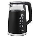 Elite Gourmet EKT8717 1.7L Dual Wall Cool Touch Electric Tea Kettle, Borosilicate Glass, 304 Stainless Steel Interior, Programmed Digital…