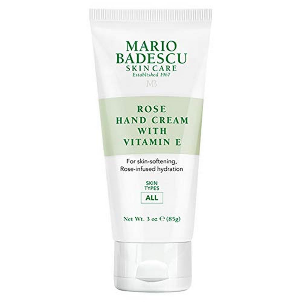 Mario Badescu Rose Hand Cream with Vitamin E for Men and Women, Non-Greasy, Light and Fast-Absorbing Hand Cream for Dry Cracked Hands, Ideal for All