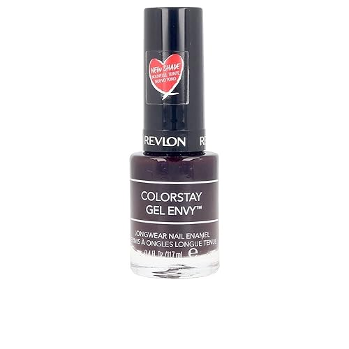 Revlon ColorStay Gel Envy Longwear Nail Polish, with Built-in Base Coat & Glossy Shine Finish, in Plum/Berry, 610 Heartbreaker, 0.4 oz