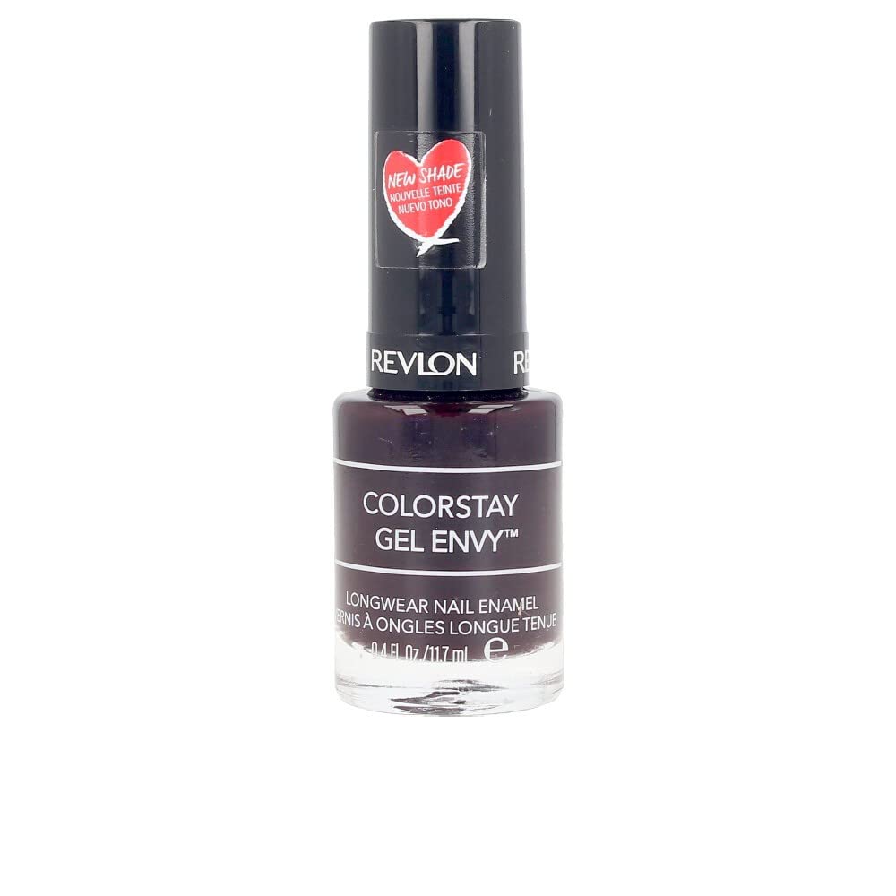 Revlon ColorStay Gel Envy Longwear Nail Polish, with Built-in Base Coat & Glossy Shine Finish, in Plum/Berry, 610 Heartbreaker, 0.4 oz