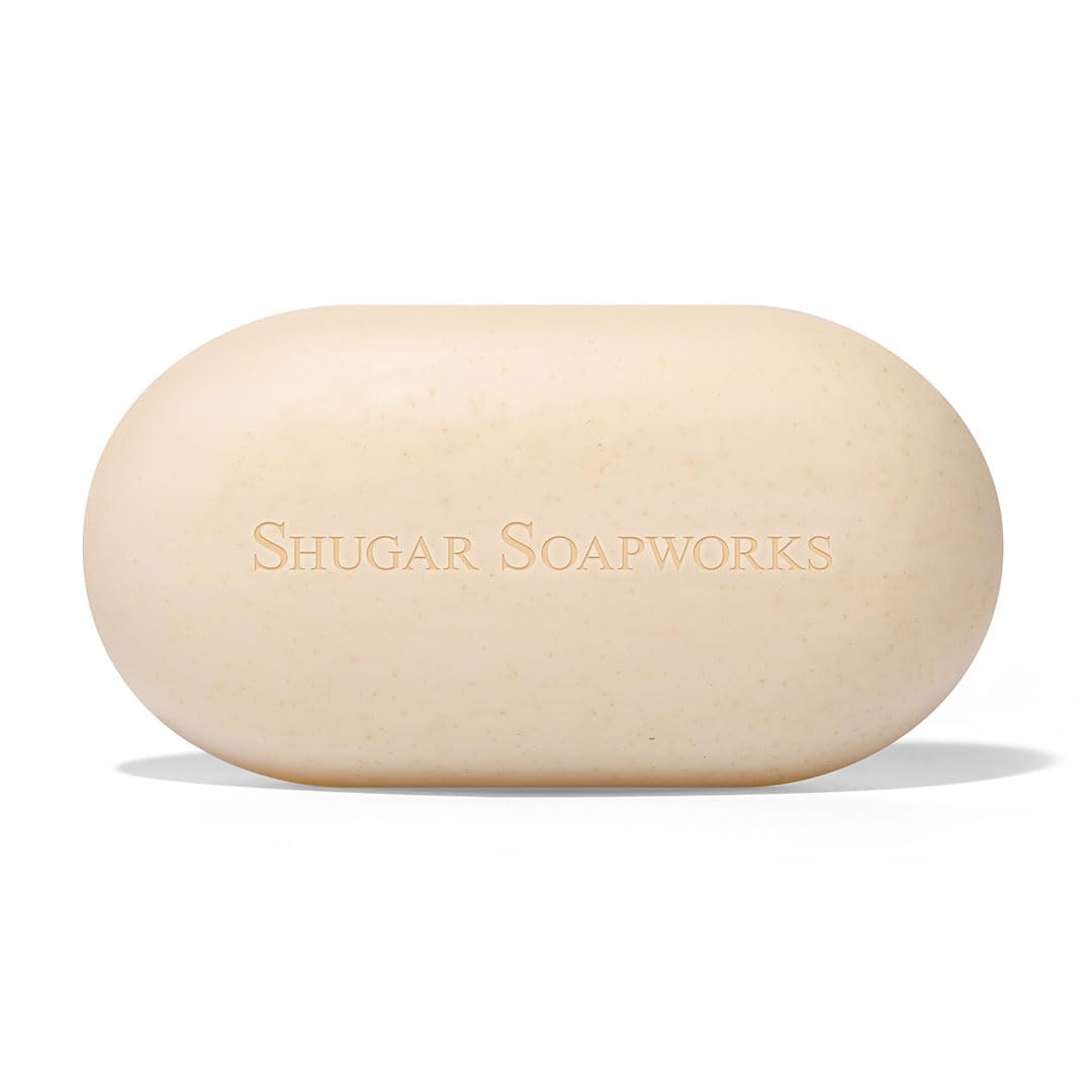 Shugar Soapworks Oatmeal & Lemon Verbena 5 oz Beauty Bar Soap | Plant-Based Vegan Formula | Sulfate & Paraben Free | Gentle Exfoliating Cleanser