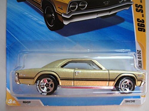 HOT WHEELS 2010 NEW MODELS GOLD '67 CHEVELLE SS 396 BF GOODRICH TIRES 5 SPOKE 44/44
