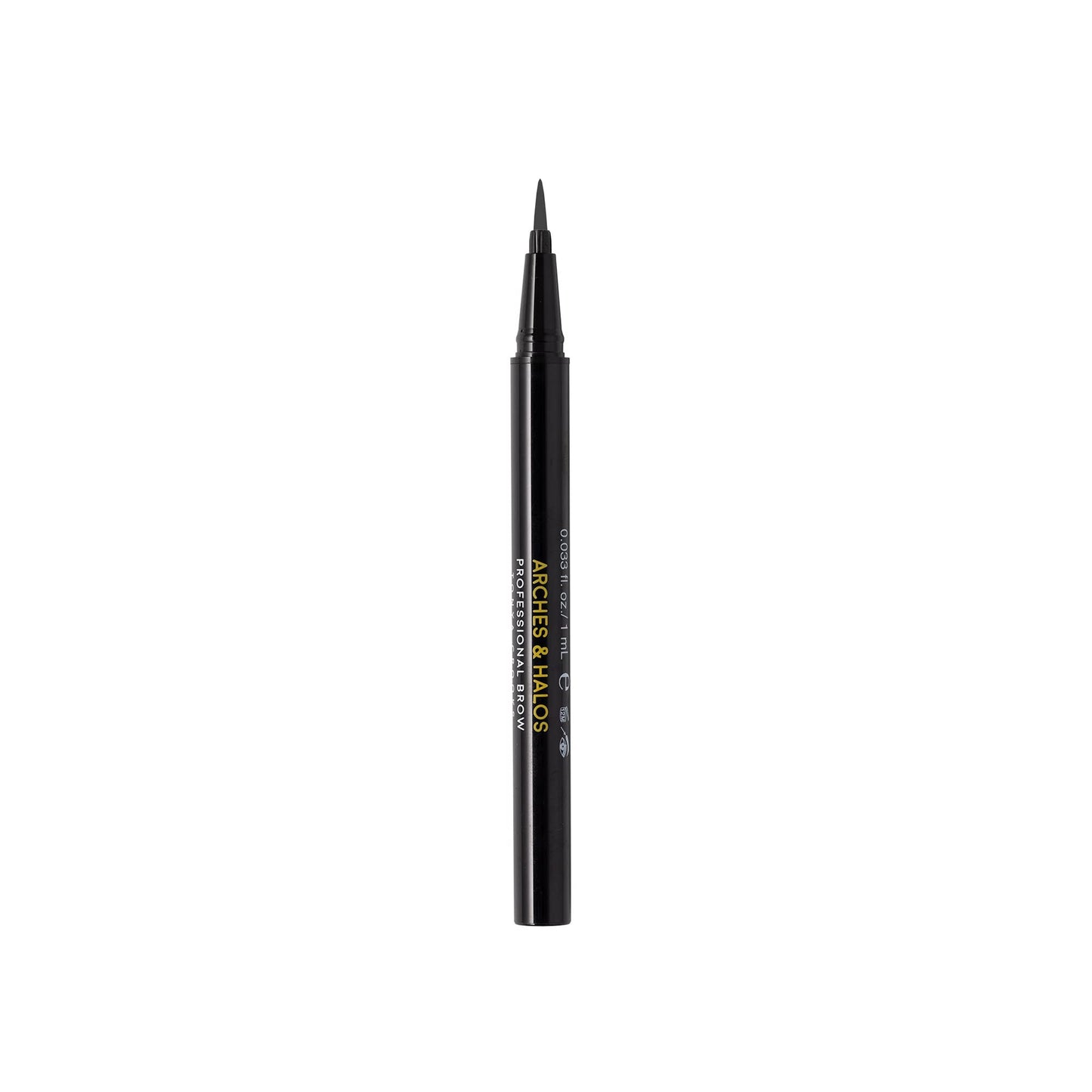 Arches and Halos Fine Bristle Tip Pen - Eyebrow Pencils for Women - Vegan Brow Pencil - Smudge-Proof, Buildable Formula - Charcoal - 0.02 oz