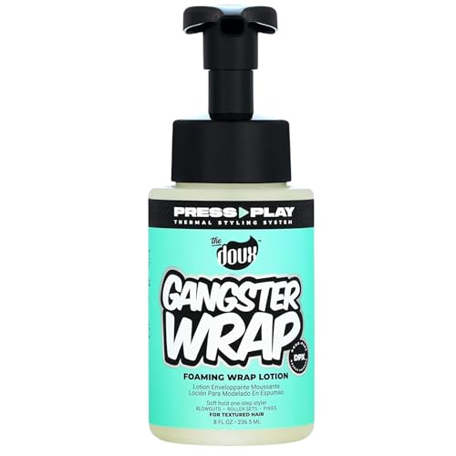 The Doux GANGSTER WRAP Foaming Wrap Lotion - Mousse for Curly Hair - One-Step Styler for Blowouts, Roller Sets, and Pixies