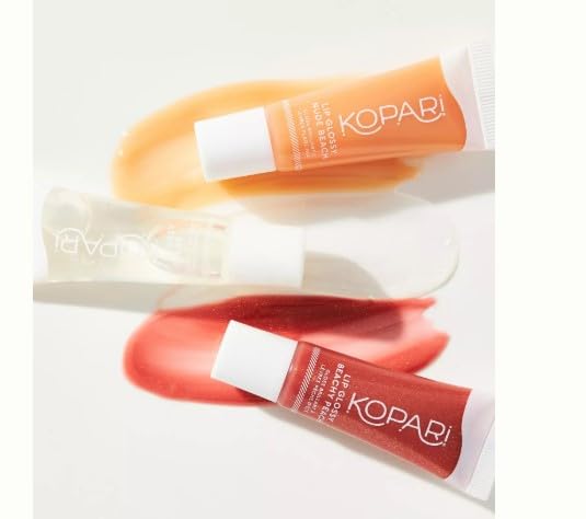 Kopari Endless Summer Lip Trio Lip Glossy Beachy Peach, Clear, Nude Beach (Endless Summer Lip Glossy, Trio)