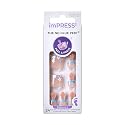 Kiss Impress No Glue Pedi Press-On Nails, Design, 'Paradise Ticket', Light Beige, Short Size, Squoval Shape, Includes 24 Nails, Prep Pad, Instructions Beauty & Personal Care imPRESS