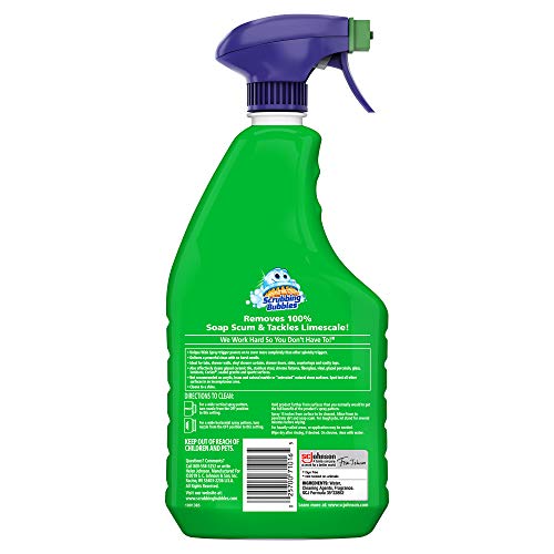 Scrubbing Bubbles Mega Bathroom and Shower Cleaner Spray, Foaming Action Removes Limescale and Soap Scum, Rainshower Scent, 32oz