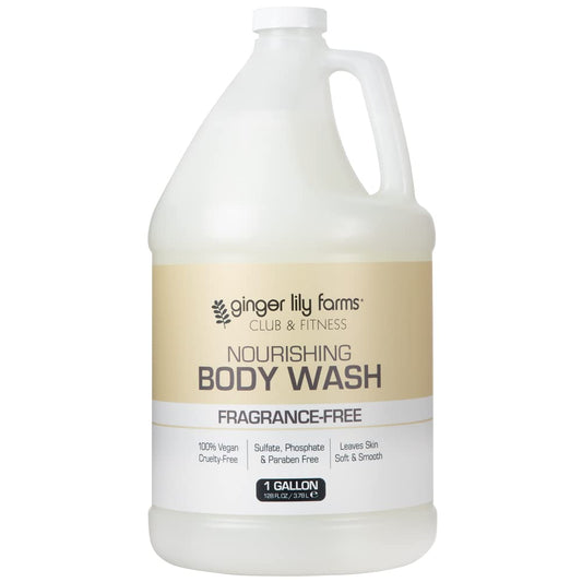 Ginger Lily Farms Club & Fitness Nourishing Body Wash, 100% Vegan & Cruelty-Free, Bath & Shower Gel for Men and Women, Fragrance Free, 1 Gallon (128 Beauty & Personal Care Ginger Lily Farms